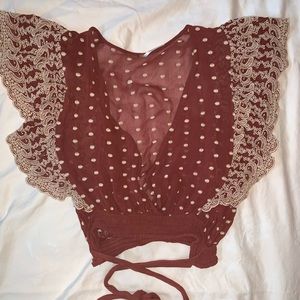 Free People Cropped lace top